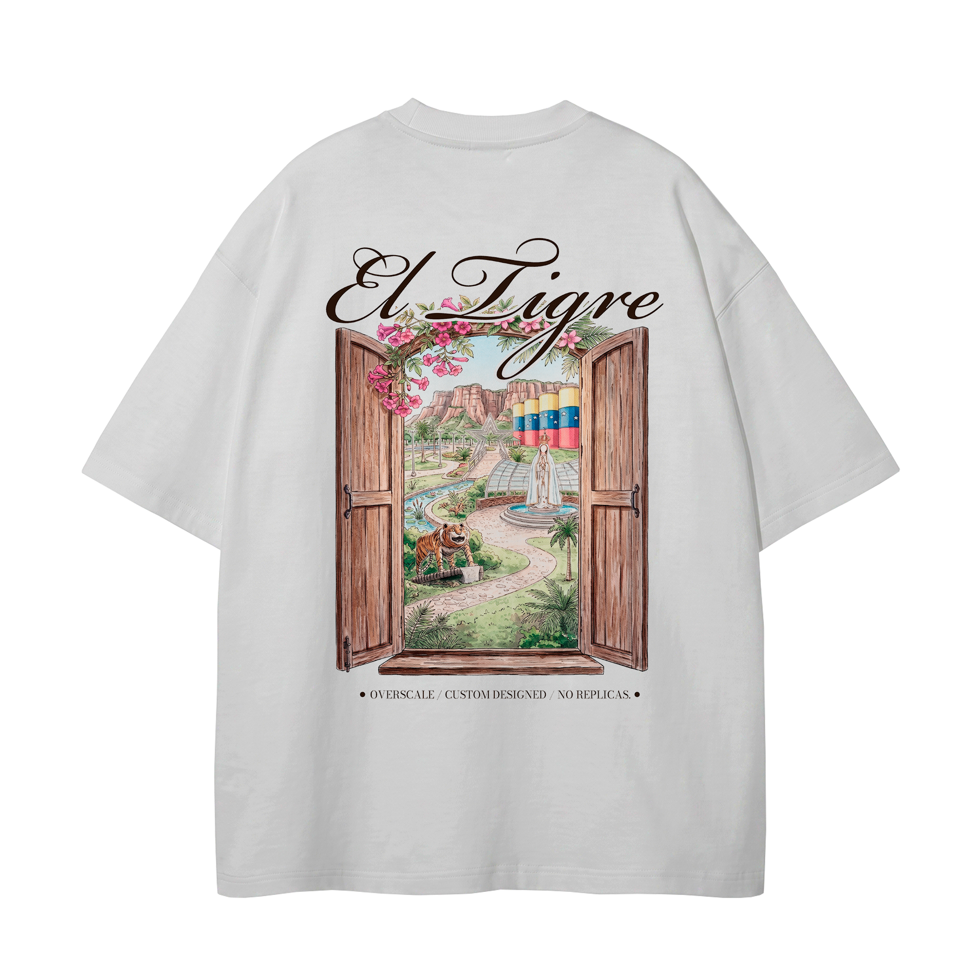 Franela oversize blanca Overscale El Tigre