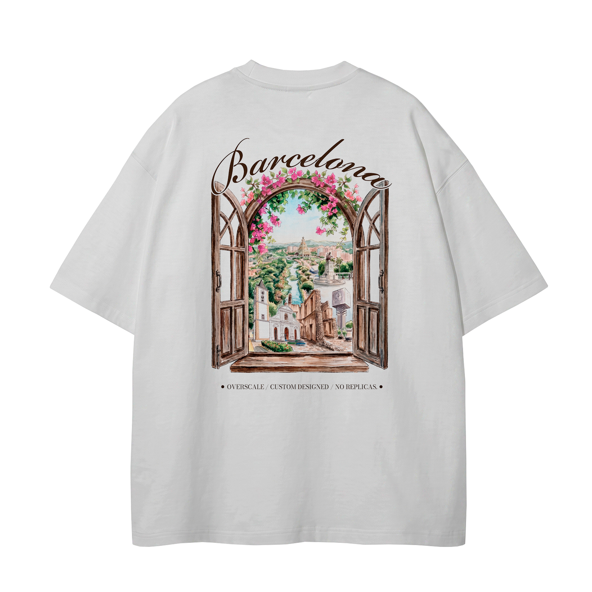 Franela oversize blanca Overscale Barcelona
