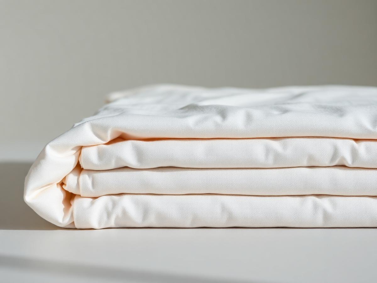 Detalle de franelas oversize de algodón dobladas